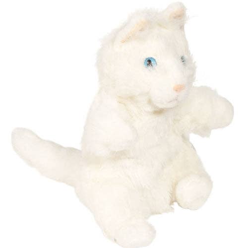 Silly Puppets – Fantoche - Crianças e bebés por atacado – Gato de Pelúcia Sunny, Branco Sentado (12")