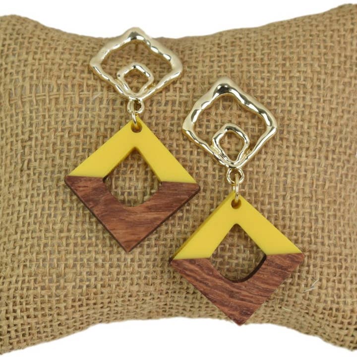 2" Kathy Earrings in Yellow for wholesale by David Christopher's Collection