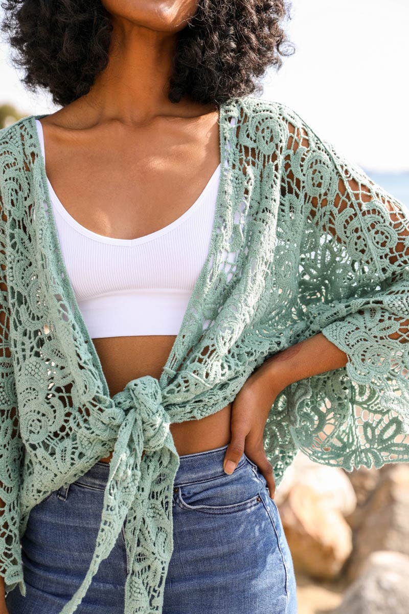 Leto Accessories – wholesale Kimono – Women's – Summer Crochet Floral Petal Kimono Wrap ☀️8