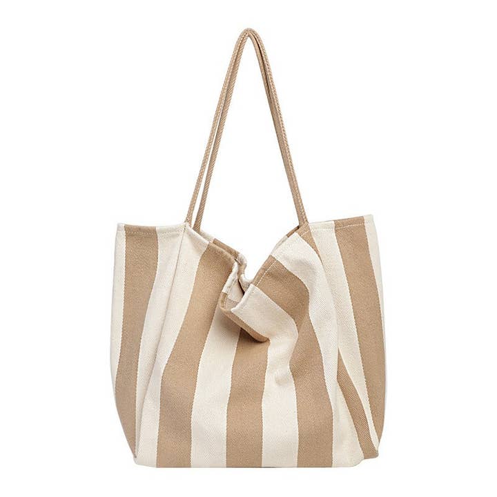 JOSSLYN by wall to wall - Wholesale Tote Bag - Women's - ORGANIC STRIPED TRENDING TOTE BAG | 40P560