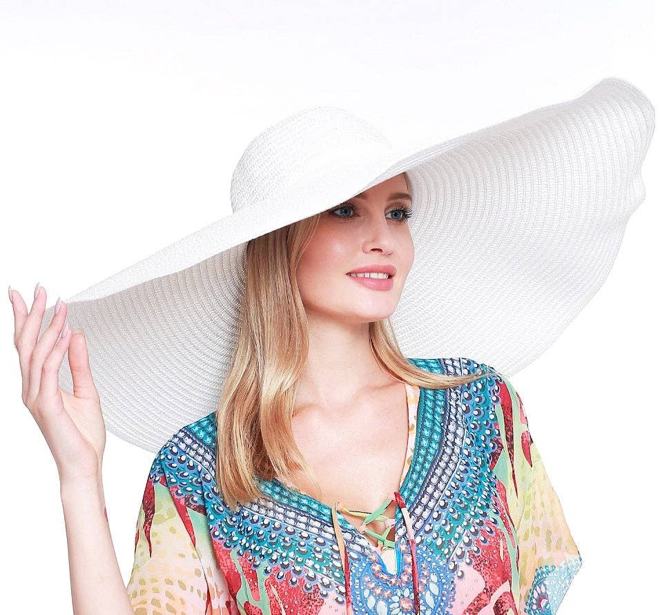 MiMi Wholesale - Wholesale Straw Hat - Women's - H3061 Super Wide Brim Straw Beach Summer Sun Hat2