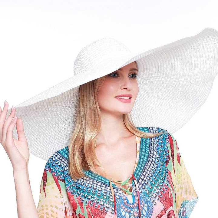 MiMi Wholesale - Wholesale Straw Hat - Women's - H3061 Super Wide Brim Straw Beach Summer Sun Hat2