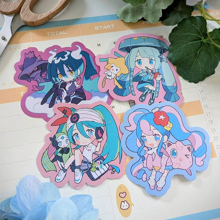HideawayMelon - Wholesale Sticker - Hatsune Miku x Pokemon (Project Voltage) - High Quality Vinyl Stickers2