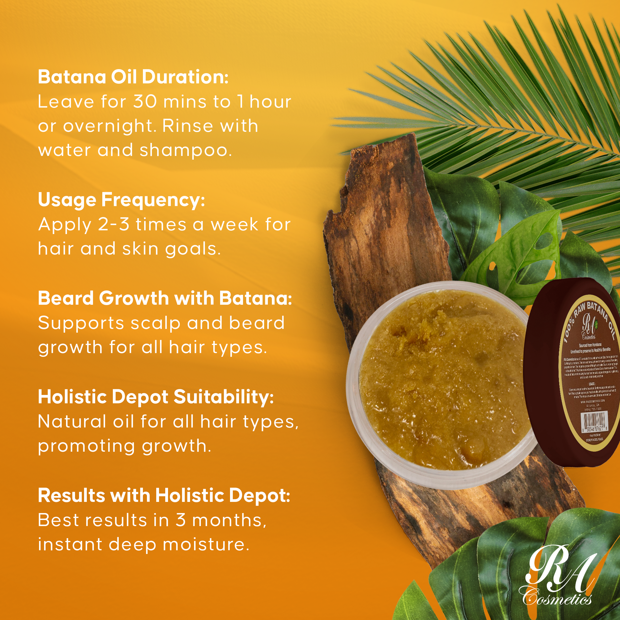 RA Cosmetics - Wholesale Hair Oil - 100% Raw Batana Oil, 4oz - From Honduras6