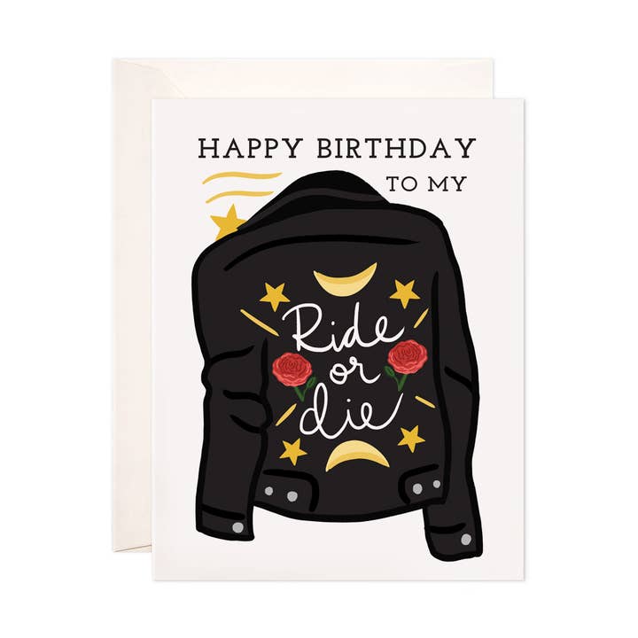Ride or Die Birthday Greeting Card - Birthday Card for wholesale by Bloomwolf Studio