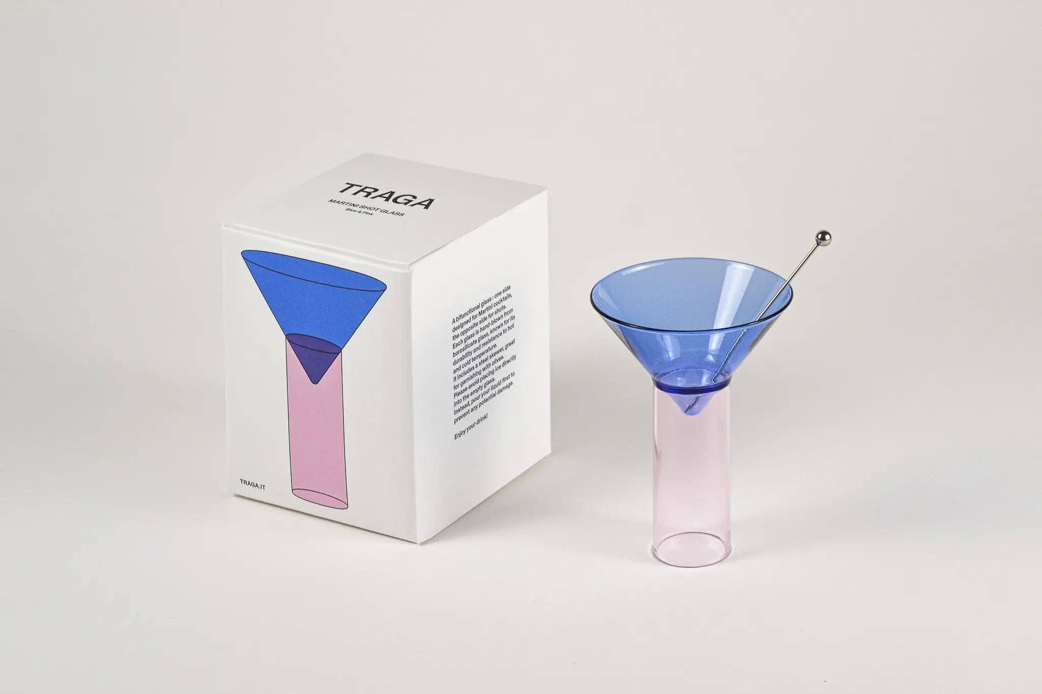 Traga - Vendita all'ingrosso Bicchieri da cocktail/superalcolici - Bicchiere da Martini - Blu e Rosa, Bicchiere a Doppio Uso4
