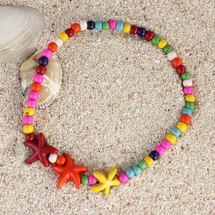 ZAD – Engroshandel Ankelkæde – Strand skatte sten søstjerner Stretch Ankelkæde