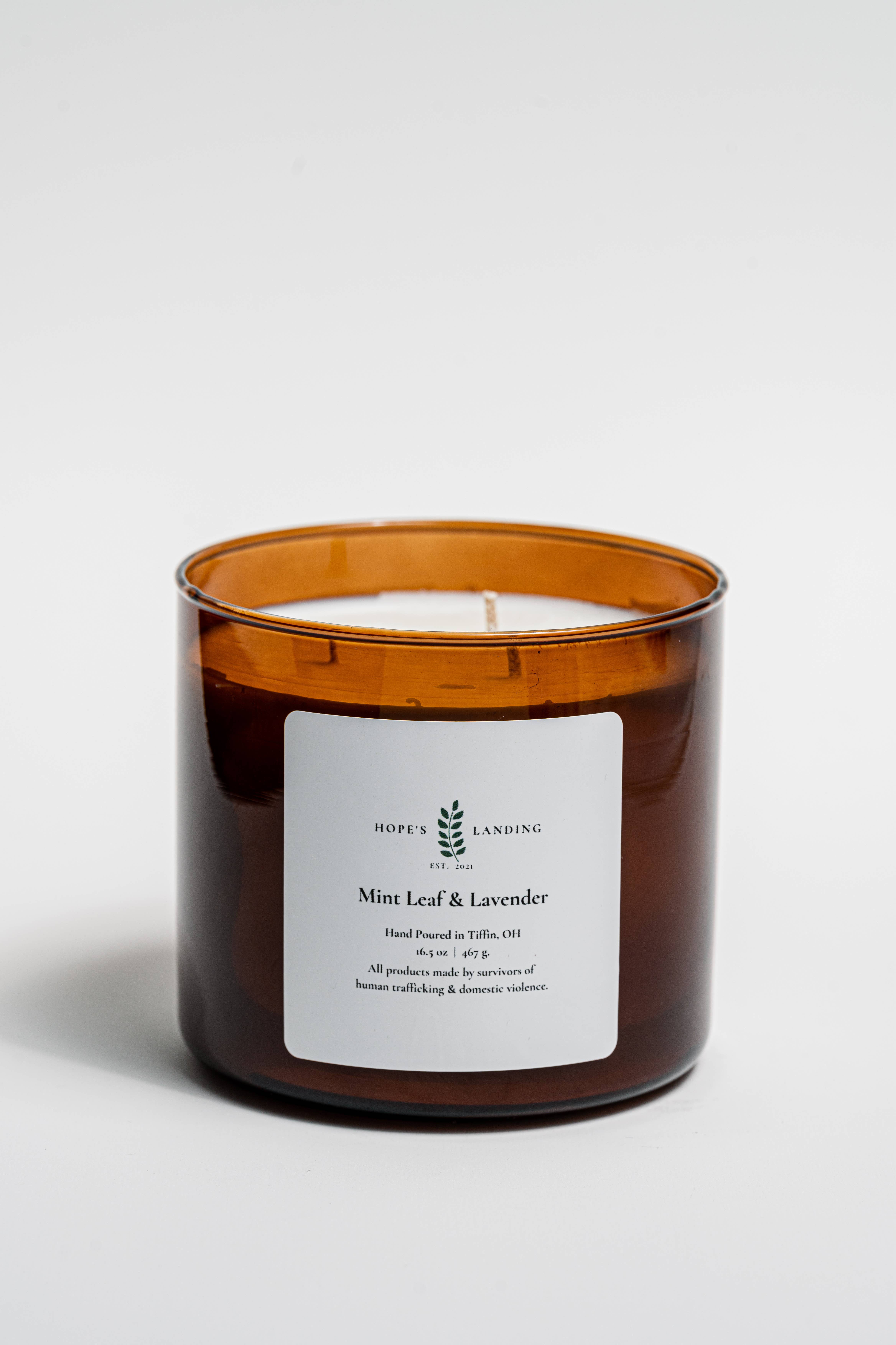 Hope's Landing - Wholesale Jar/Filled Candle - Mint Leaf and Lavender Candle1