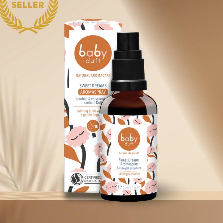 SWEET DREAMS økologisk kropsspray til søvnfremme, swissmade for engroshandel hos BABYDUFT natural aromacare