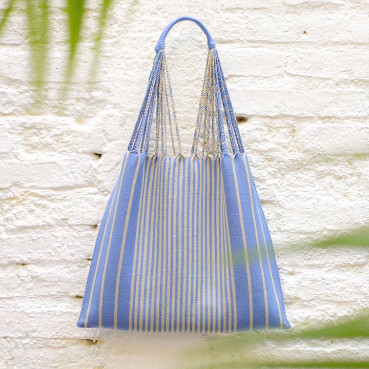 LUZ Collection - Vente Tote bag – femme - Sac fourre-tout rayé tissé main en coton de Chiapas - Flor0