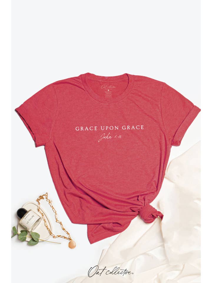 OAT COLLECTIVE - Wholesale Screen Printed T-Shirt - Women's - GRACE UPON GRACE Graphic T-Shirt