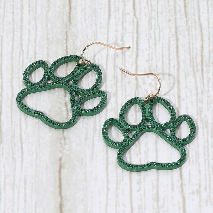 Sensibling Corp. - Vendita all'ingrosso Orecchini pendenti - Orecchini pendenti a forma di zampa con strass per il giorno della partita2