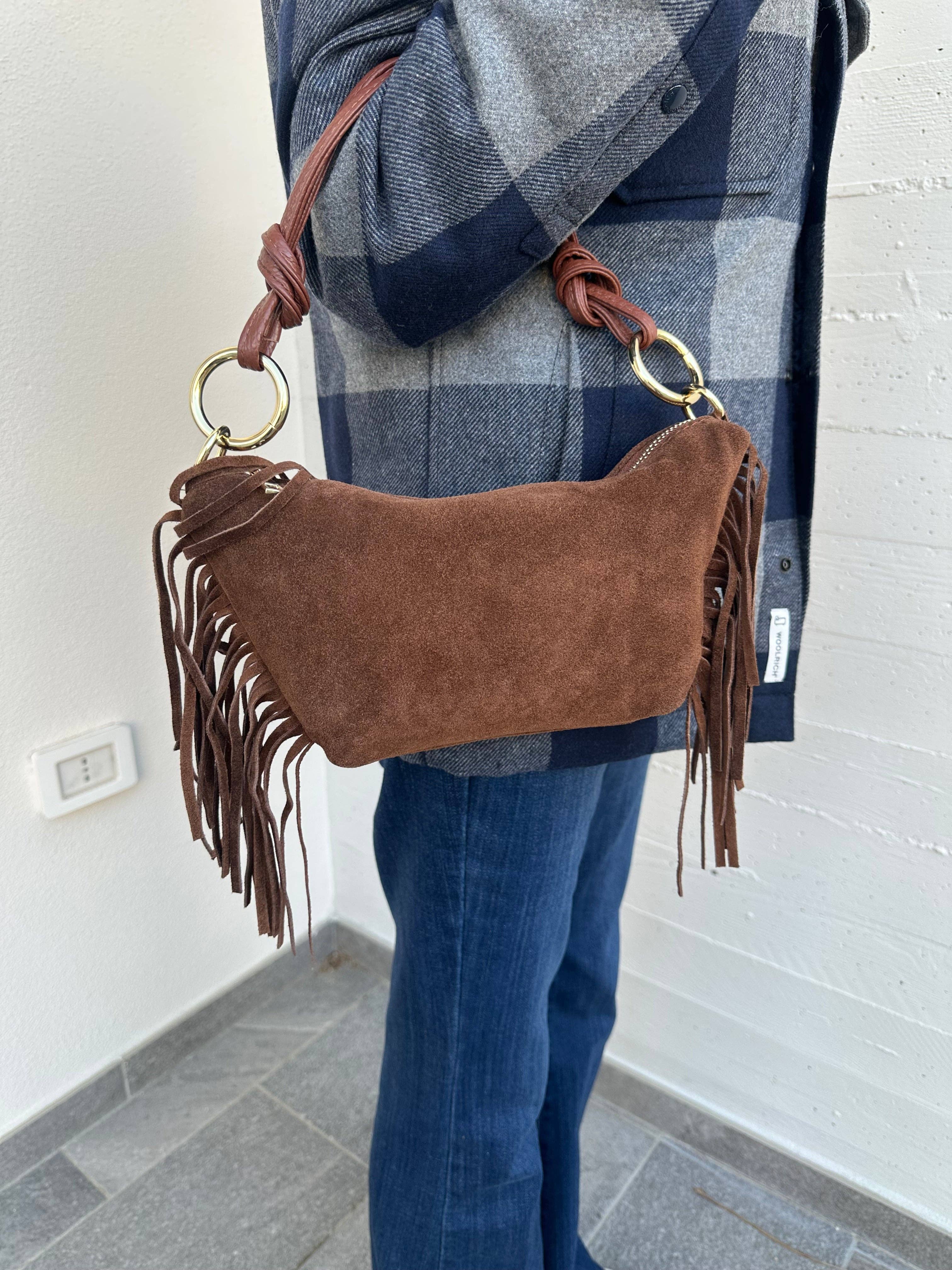 Zhade – wholesale Axelremsväska – Dam – MUSA- mocka och fransar8