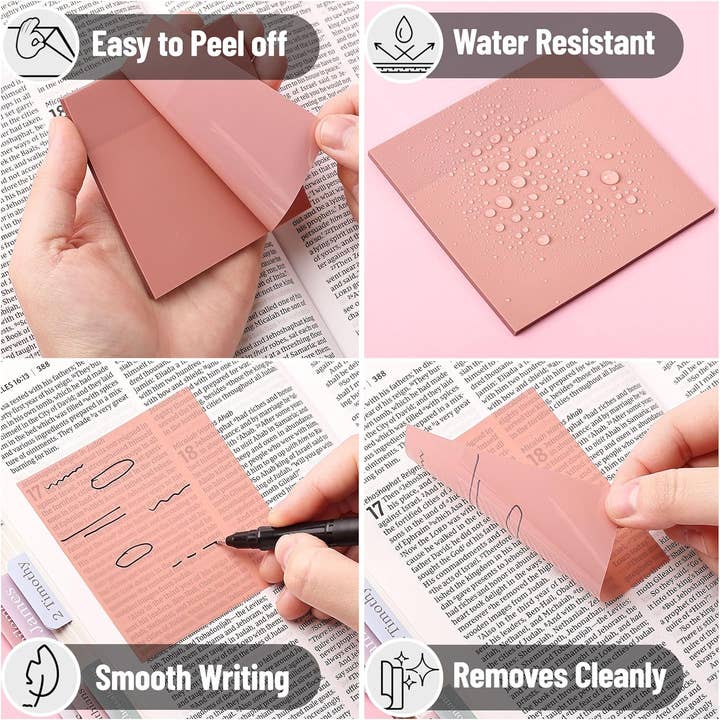 Mr. Pen - Wholesale Sticky Notes - Mr. Pen- Transparent Sticky Notes, 3x3, 200 Sheets,5