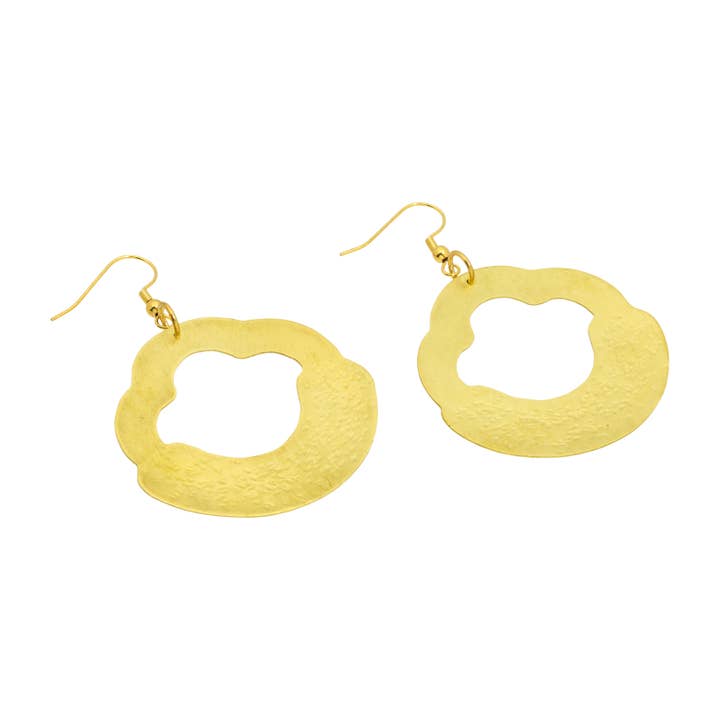 Orecchini Rocco medi in ottone spazzolato per la vendita all'ingrosso da parte di Exclusive SB Jewelry