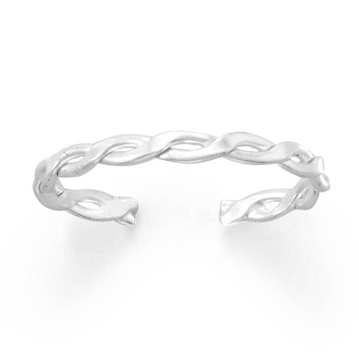 Silver Stars Collection - Wholesale Toe Ring - Thin Two Line Twist Toe Ring0