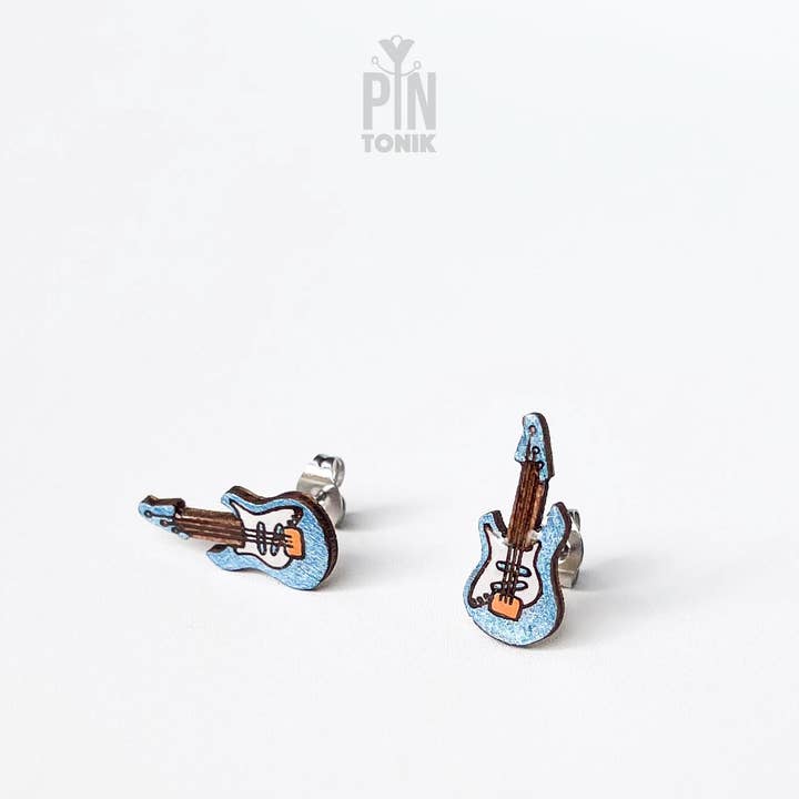 PinTonik - Wholesale Stud/Post Earrings - Electric Guitar Earrings - Music Lover Statement Jewelry2