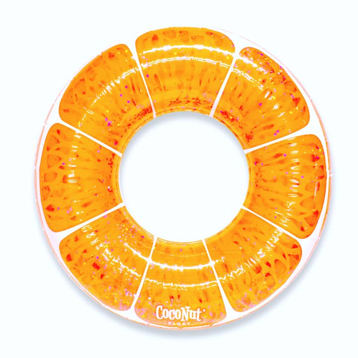 Tangerine Orange Glitter Pool Float for wholesale by Coconut Outdoor