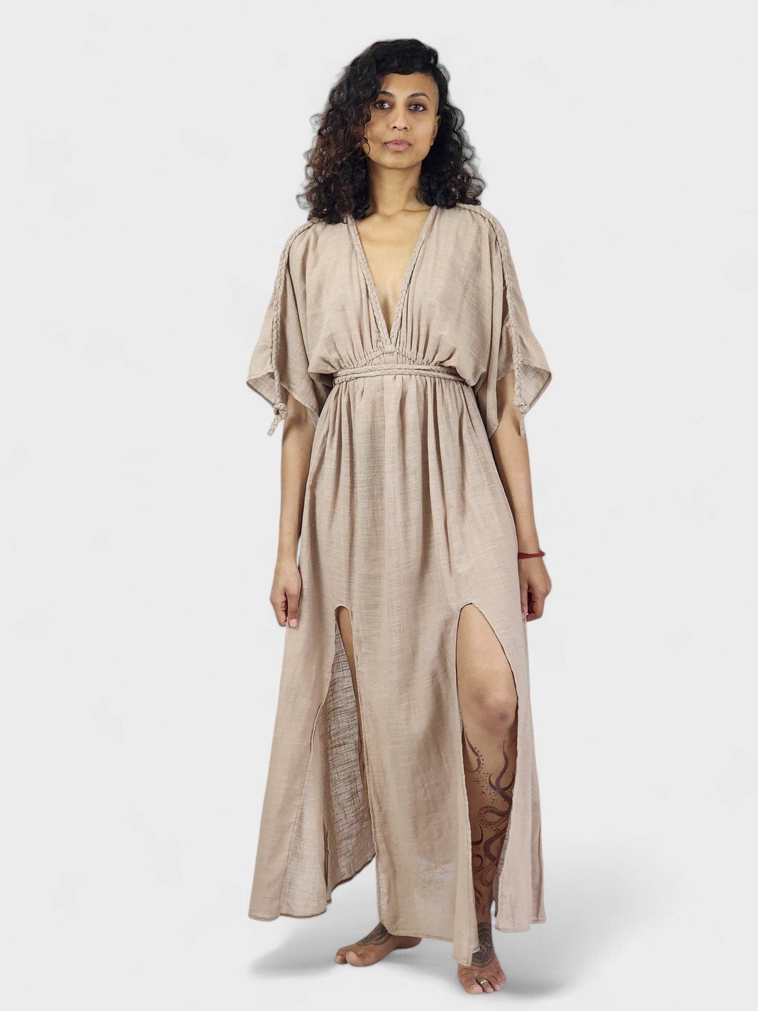 Sacred Ceremony - Wholesale Dress - Women's - Dusty Rose Organic Cotton Rope Goddess Maxi Dress2