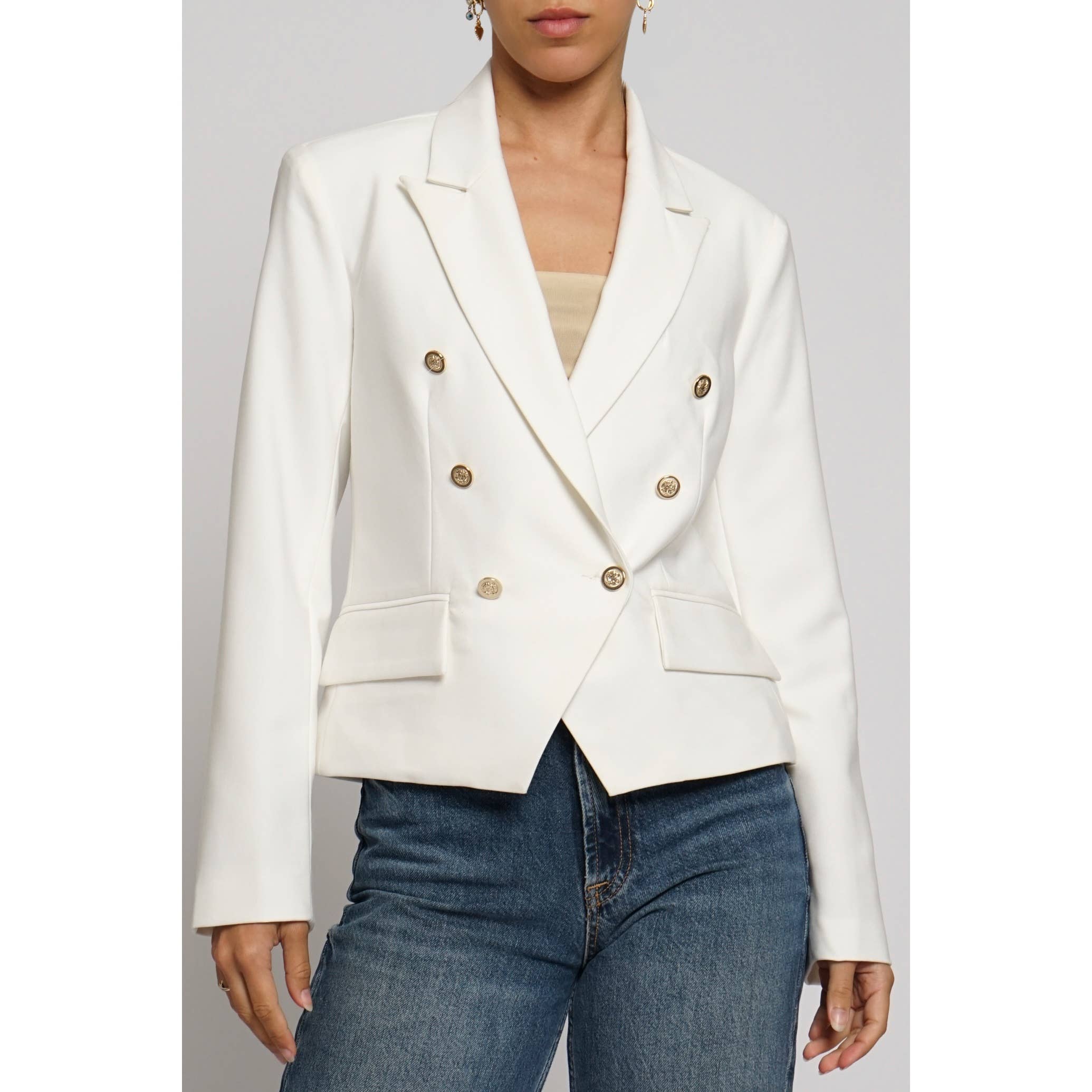 Sans Souci – Großhandel Jacke – Damen – ZWEIREIHIGE KURZJACKE MIT GOLDENEN KNÖPFEN8