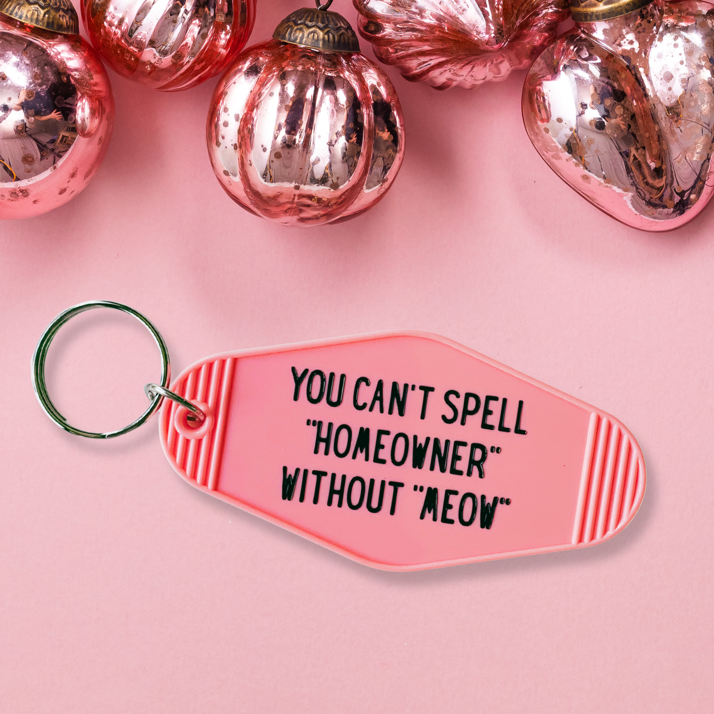 GetBullish - Wholesale Keychain - Women's - You Can't Spell Homeowner Without Meow Motel Style Keychain6