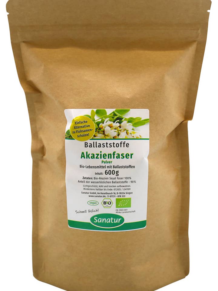 Acaciafiber pulver 600 g, økologisk, FIBER* for engroshandel hos Sanatur GmbH