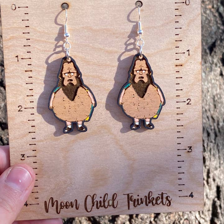 Moon Child Trinkets - Wholesale Dangle Earrings - Bobs Burgers Beefsquatch Earrings - Pop Culture Jewelry