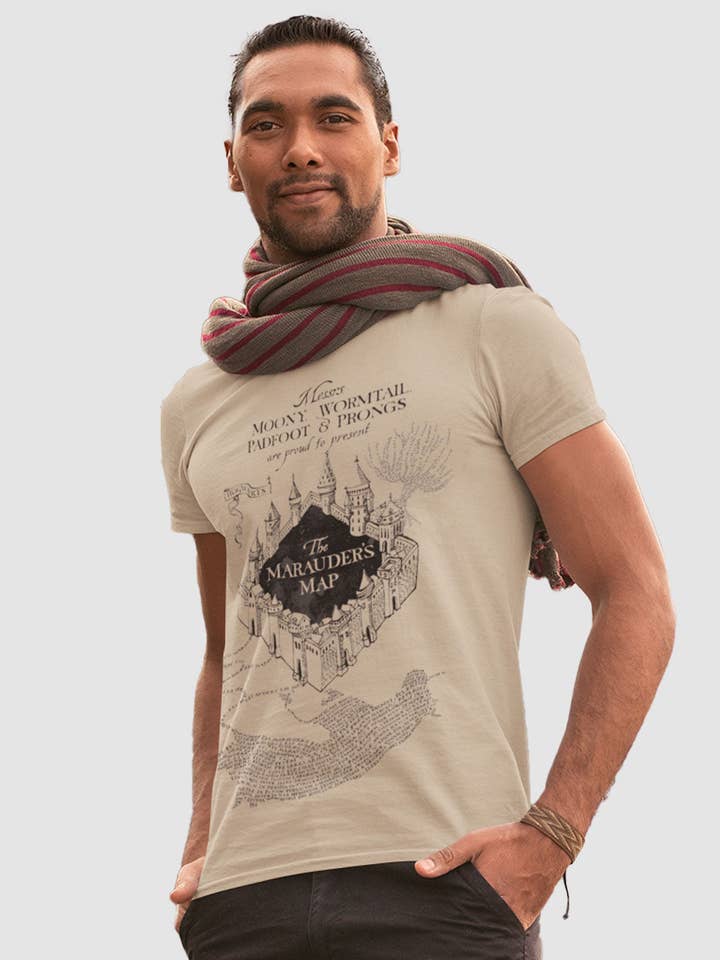 Sand Harry Potter T-shirt - The Marauder's Map for wholesale on Faire0