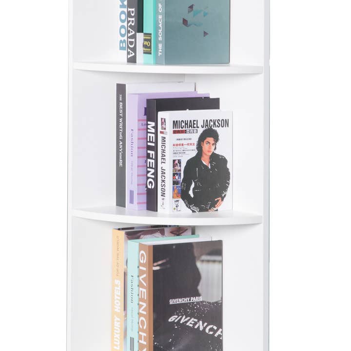 Estantería de esquina de madera duradera de 4 niveles, para espacios pequeños para venta al por mayor de Quickway Imports