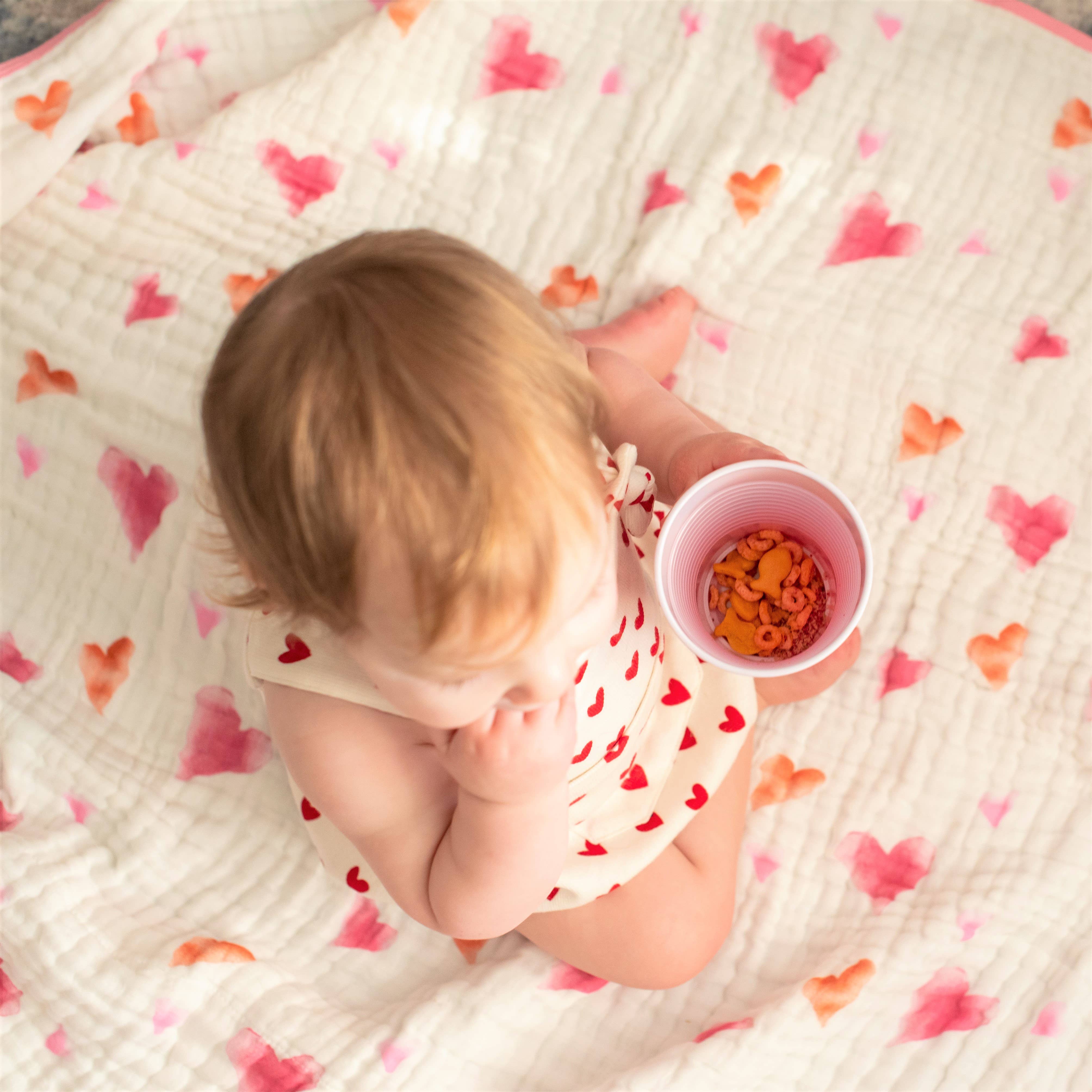 LollyBanks - Vente Courtepointe - Enfant et bébé - Tu as volé mon cœur - Couverture en mousseline pour bébé fille de la Saint-Valentin8