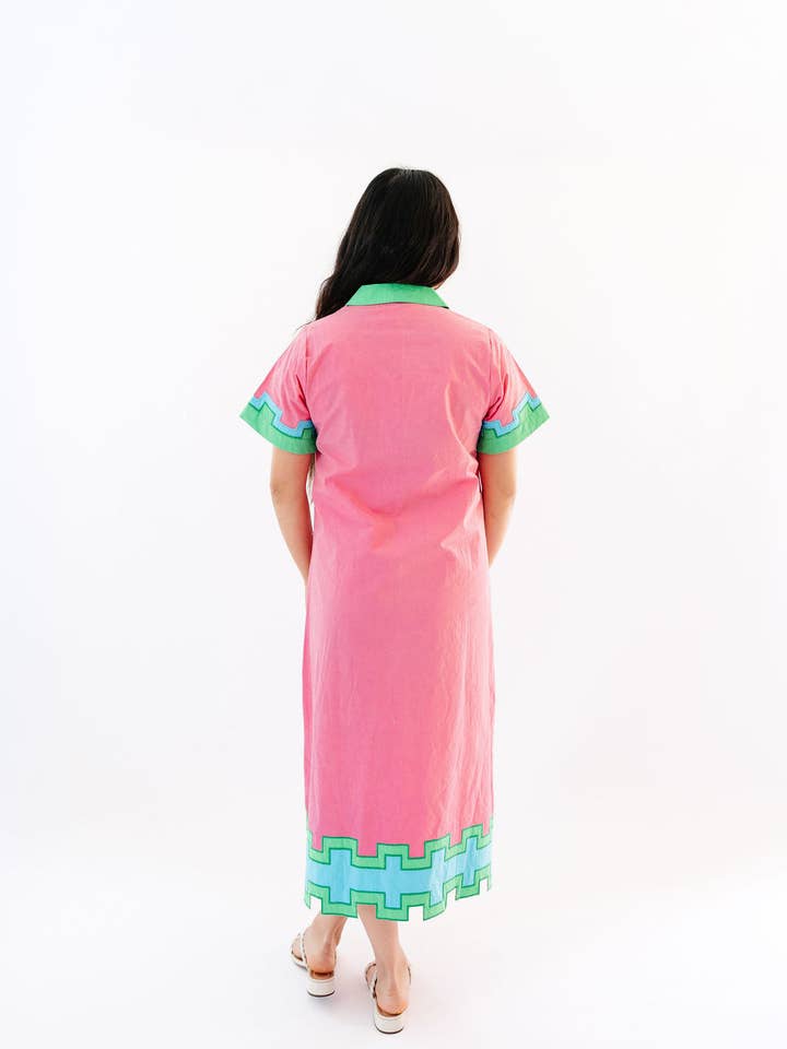 Pink Drink Colorblock Mary Maxi Dress for wholesale on Faire2