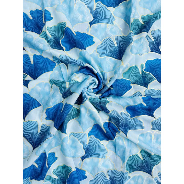 JC Sunny Fashion - Venta al por mayor Bufanda - Mujer - Pañuelo JC023512 Royal Foil adornado con hojas en 2 colores4