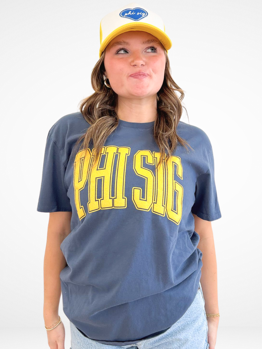 Duo Threads - Wholesale Screen Printed T-Shirt - Women's - Sorority Varsity Arch Puff Tee 10