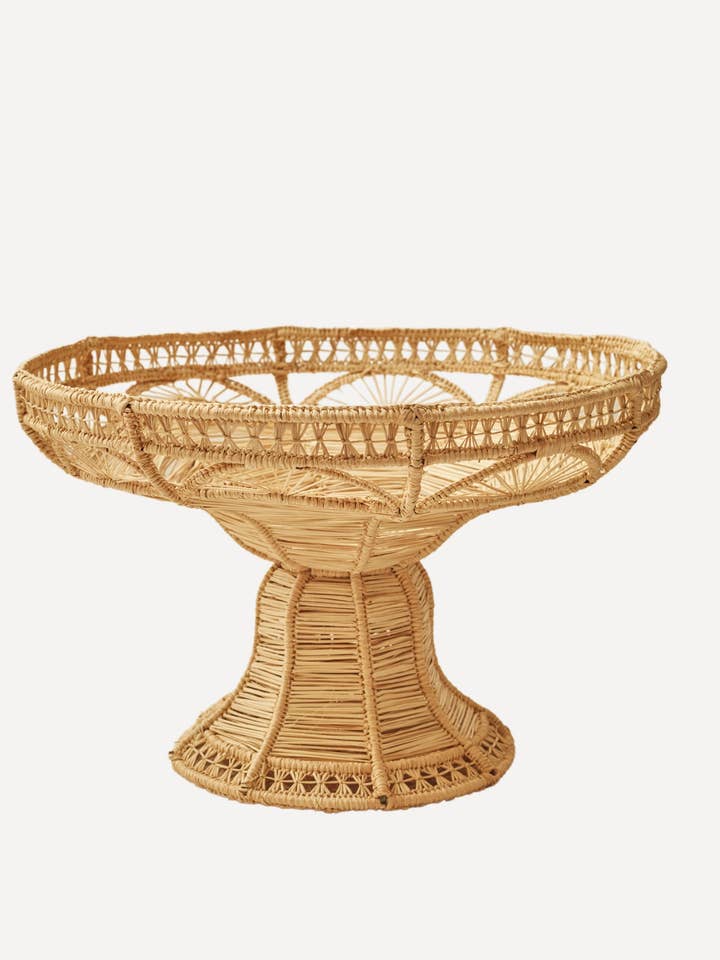 Deco Pedestal Fruit Bowl, Natural for wholesale by CasaLatina