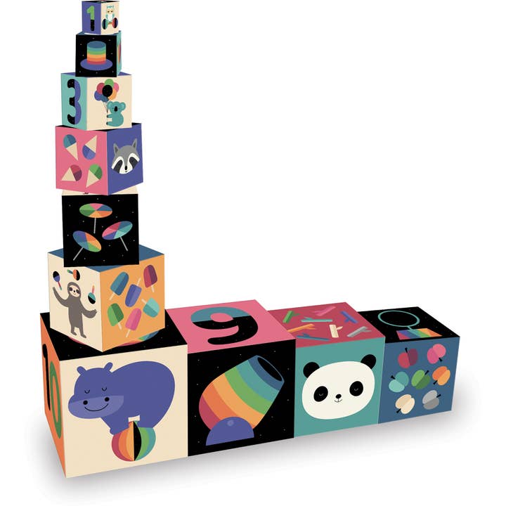 Vilac Andy Westface Rainbow Stacking Cubes for wholesale by Hippychick