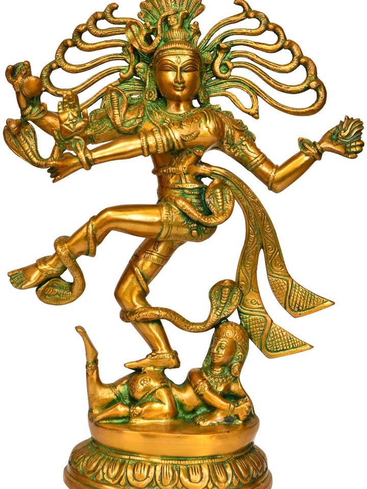 15 pouces Lord Shiva en tant que Nataraja en laiton | Fait à la main | Fabriqué en Inde pour la vente par Exotic India Art