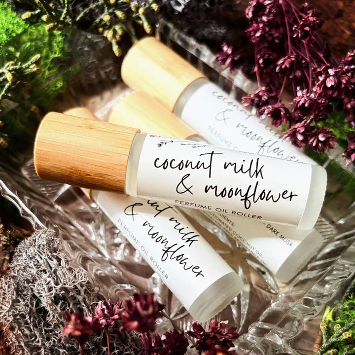 Camp Candles - Wholesale Roll-On Fragrance - Coconut Milk & Moonflower Perfume Roller