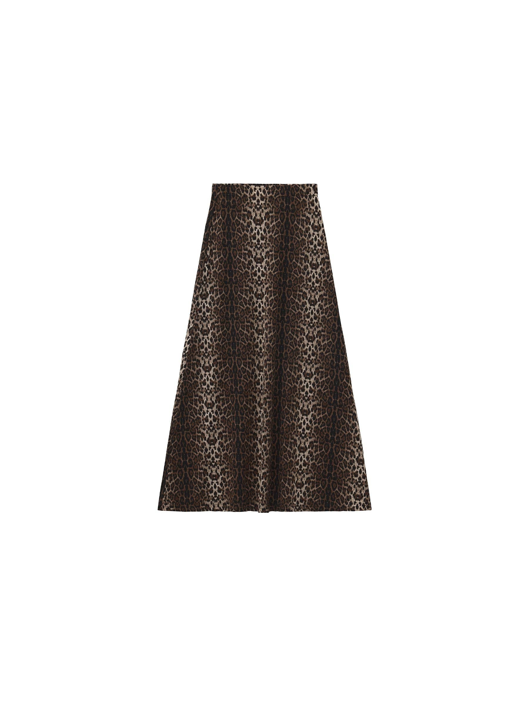 Brown Vintage Leopard Print Draped Maxi Skirt for wholesale on Faire4