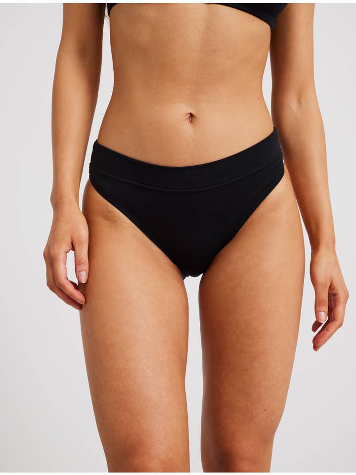 WORON. – wholesale Underkläder - Dam – super stretch, modal Hi Cut Trosor- Svart