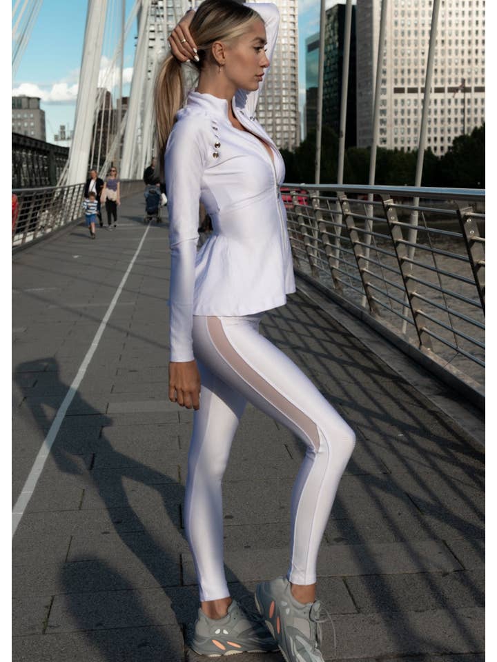 Bianco Leggings RK Texture in mesh in vendita all'ingrosso su Faire
