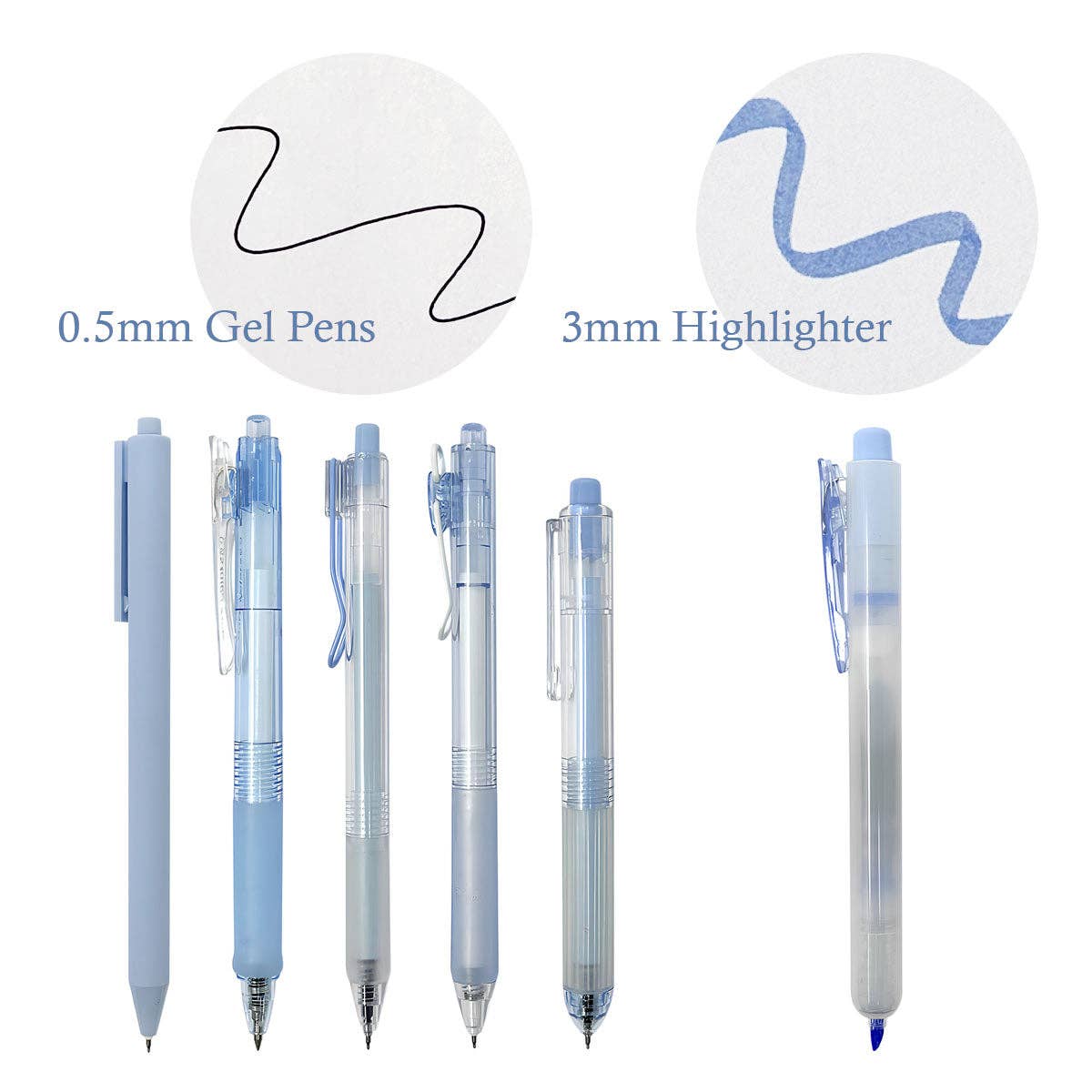 Wrapables.com - Wholesale Pen - Wrapables Retractable Rollerball Pens and Highlighter Set 613