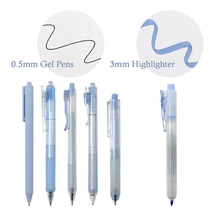 Wrapables.com - Wholesale Pen - Wrapables Retractable Rollerball Pens and Highlighter Set 613