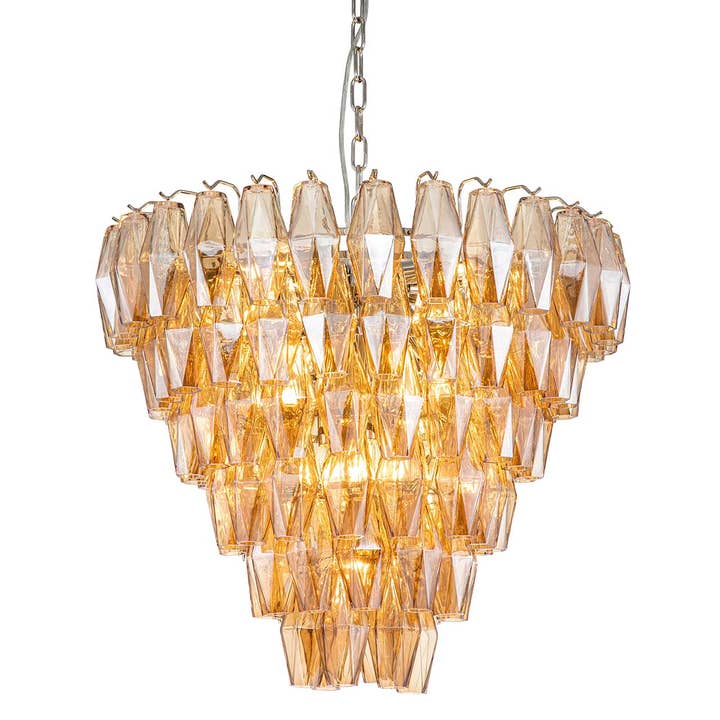 Taklampa i kristall och silverfärgad metall, 65x65x85 cm för wholesale av Ethan Chloe - GARPE GROUP - GARCIA PÉREZ Y CÍA S.L.