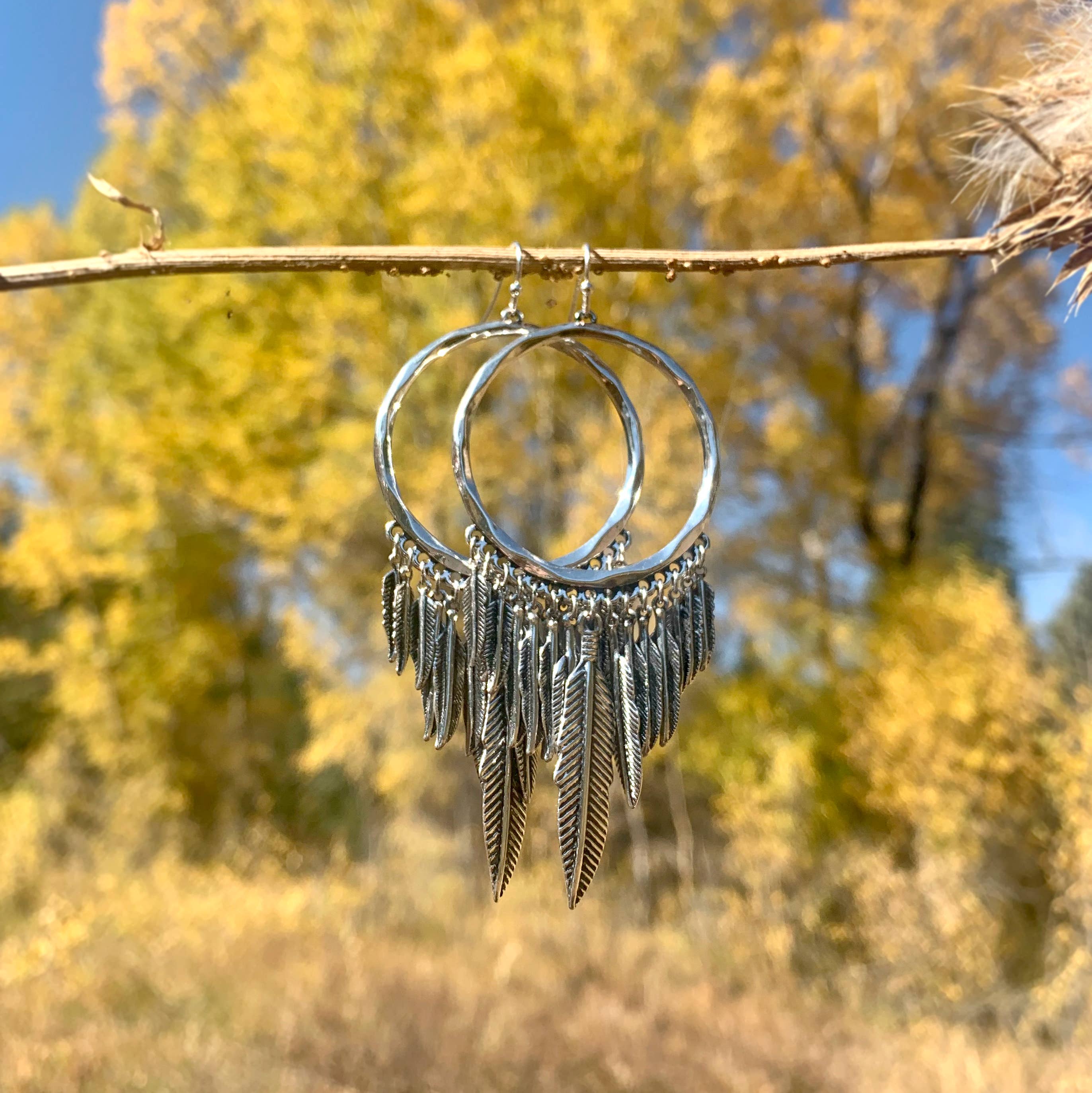 Hiouchi Jewels | Rose & Bolt Grateful Dead Jewelry - Wholesale Dangle Earrings - Birds of a Feather Hoop Earrings ~ Silver4