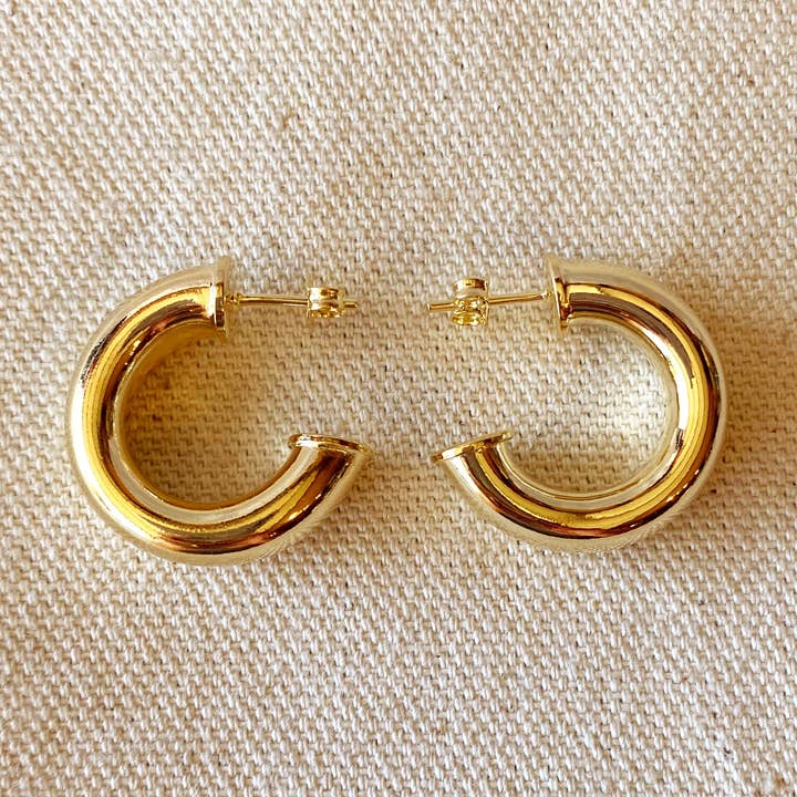 18k Gold Filled 25mm Chubby C-Hoop Earrings for wholesale by GoldFi