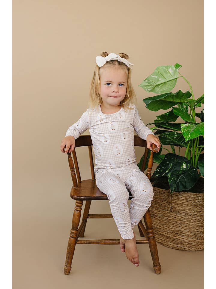 Lucky Panda Kids - Wholesale Sleepwear Set - Kids - Bamboo Two Piece Set | Gingham & Goose2