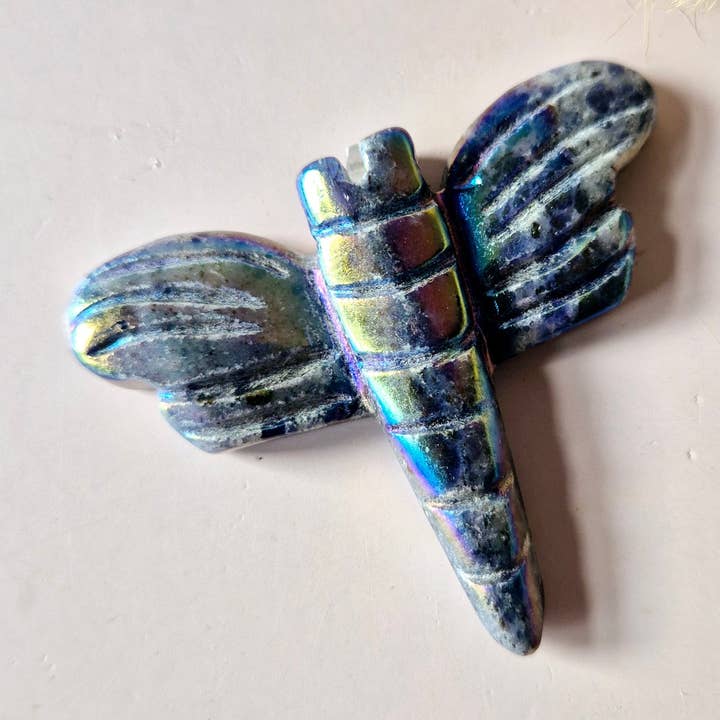 Moonlight Gemstones - Wholesale Spiritual Stone/Crystal - Angel Aura Dragonfly 5 cm – crystal carving in various types of stone Gemstone - Sodalite0