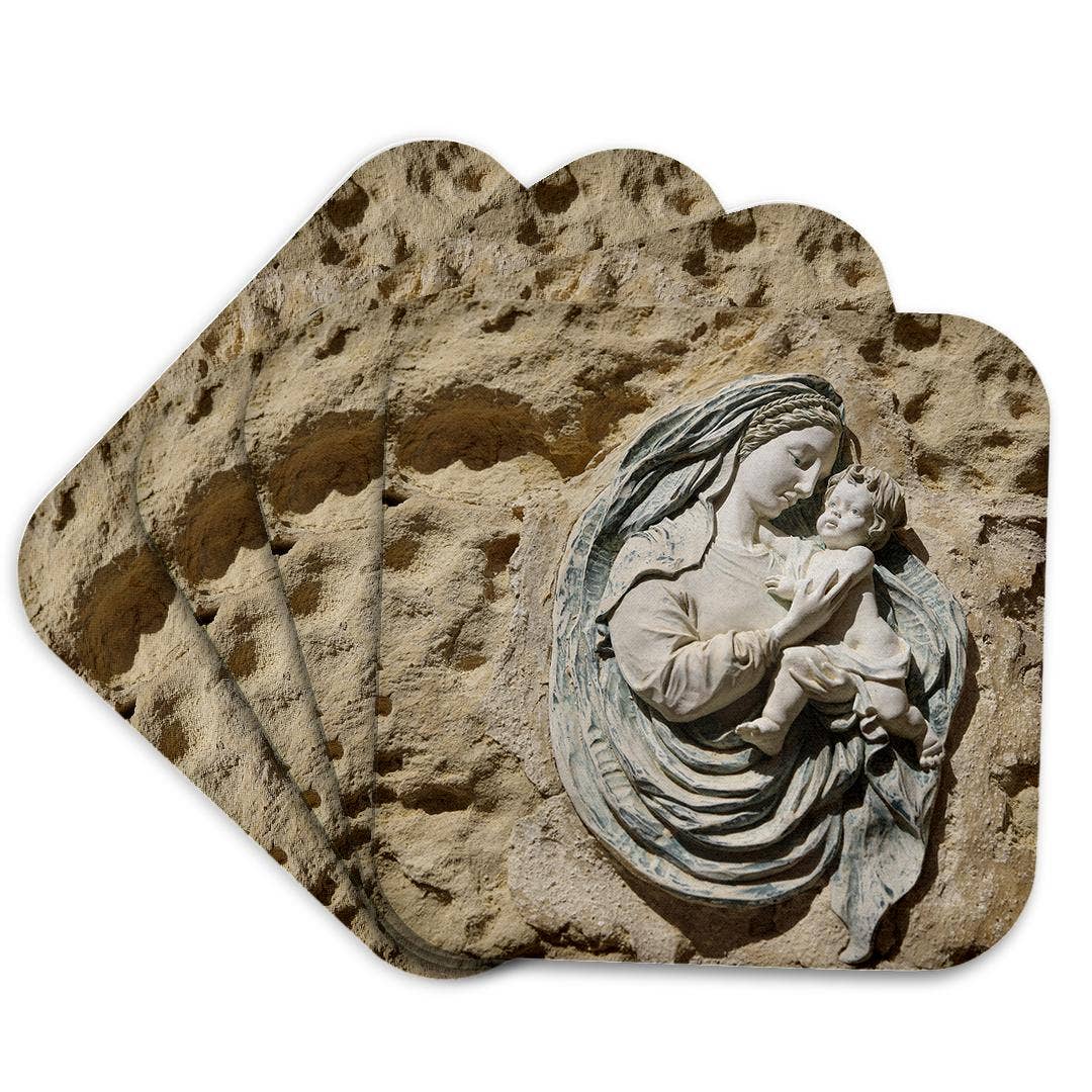 3dRose - Wholesale Coffee Mug - 3dRose, Valletta, Malta. Walled city, Mother and a child fresco on limestone., Coaster7