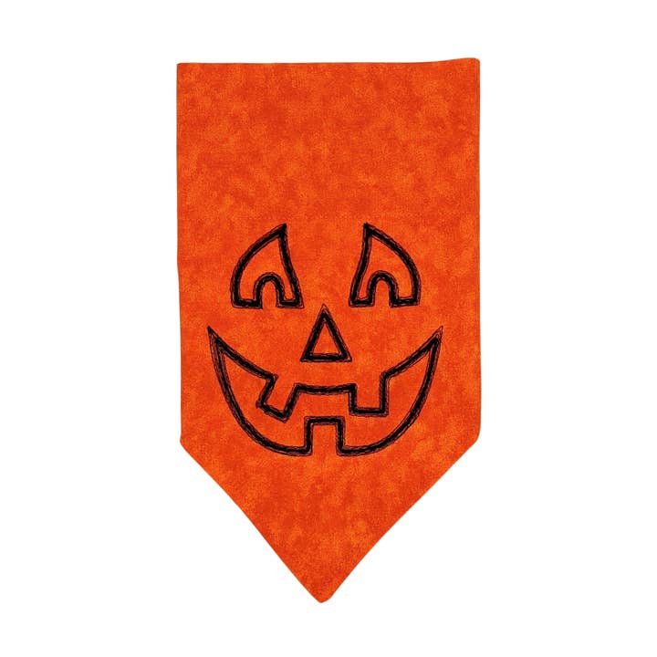 Calabaza de Halloween, bordada, bandana para perros para venta al por mayor de That's Sew LambMa