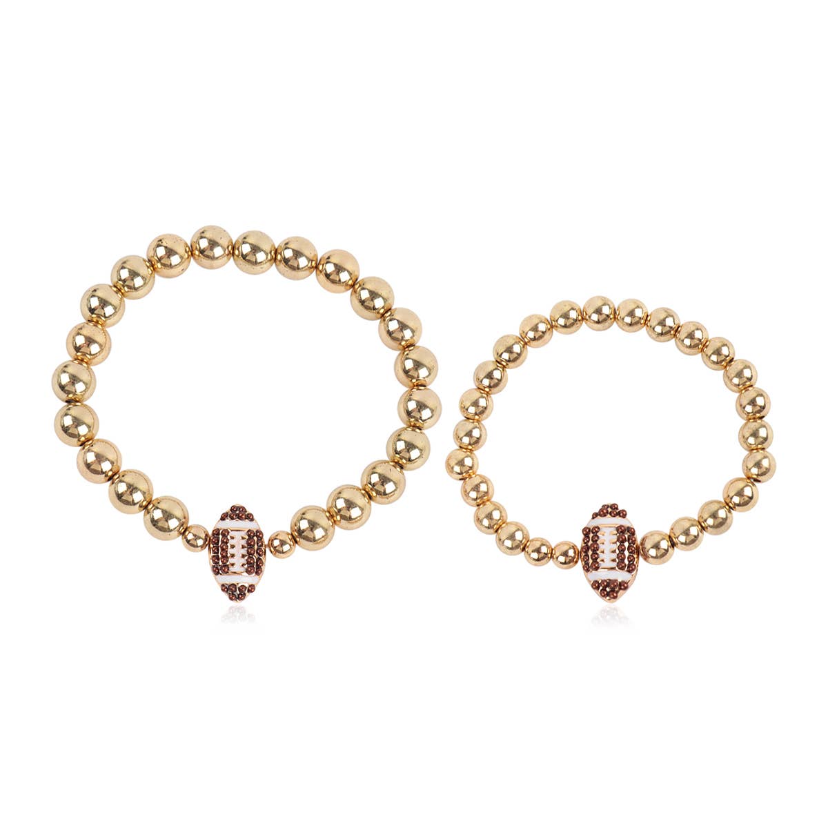 Loven x Mini Momo - Wholesale Beaded Bracelet - Mommy and Me Bracelets - Rhinestone Sports Charm Set0